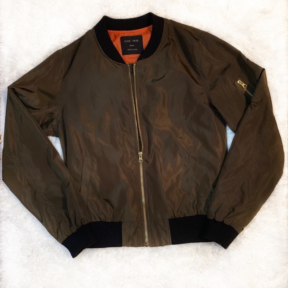 Olive green bomber jacket